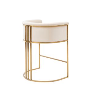 Aria Tabouret de comptoir, cadre laiton – Craie