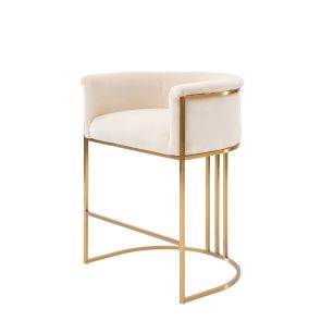 Aria Counter Stool – Chalk – Brass 