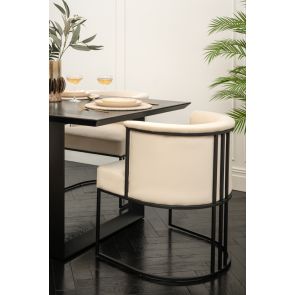 Aria Dining Chair – Chalk – Black Frame
