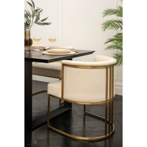 Aria Dining Chair – Chalk – Brass 