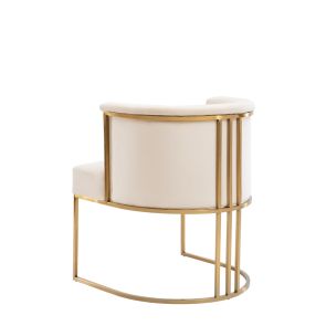 Aria Dining Chair – Chalk – Brass 