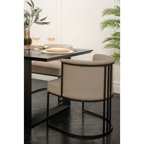 Aria Chaise de salle à manger, cadre noir – Taupe