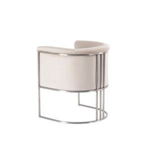 Aria Tub Chair - Chalk - Silver