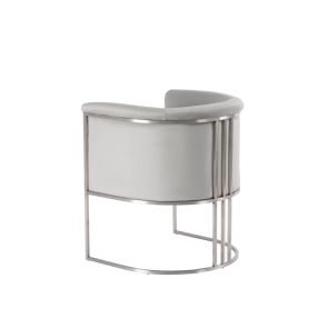 Aria Sillón a forma de tina en Plata - Gris Paloma