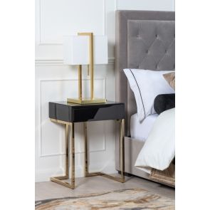 Lorenzo Black Glass Side Table