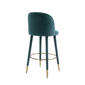 Bellucci Scales Counter Stool - Peacock - Brass Caps