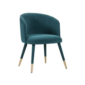 Bellucci Scales Dining Chair - Peacock - Brass Caps