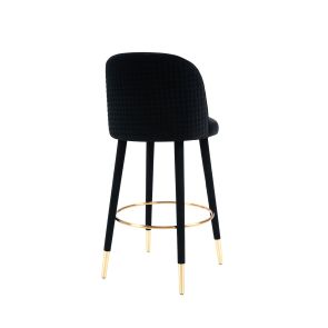 Bellucci Circles Counter Stool - Black - Brass Caps