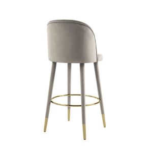 Bellucci Counter stool - Dove Grey - Brass Caps