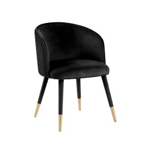 Bellucci Circles Dining Chair - Black - Brass Caps
