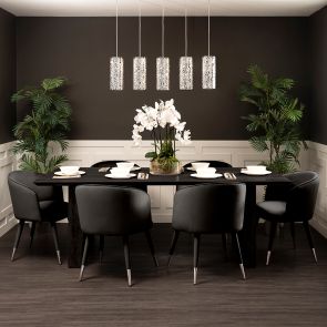 Bellucci Silla de comedor - Negro - Tapas de Plata