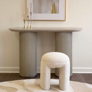 Bolo Stool Ivory Chenille 