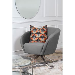 (ID:37428)  Brodie Chair C-210 - Dove Grey /  Chrome Base