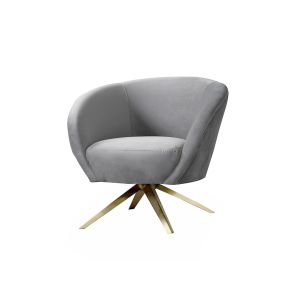 Brodie Chaise pivotante, base laiton - Gris colombe