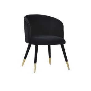 chaise Bellucci-motifs circulaires- Noir-Extrémités dorées