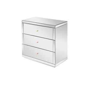 Flavia Mirrored Three Drawer Chest