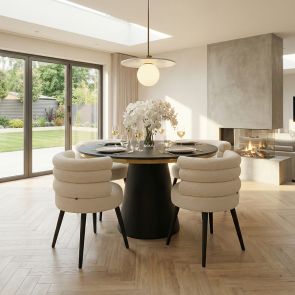 Cooper Silla de comedor– Chenilla marfil 