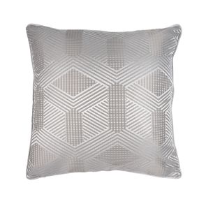 Silver Geometric Square Cushion