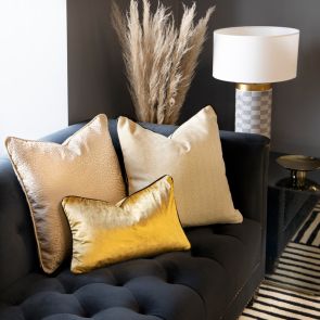 Golden Velvet Rectangular Cushion