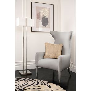 Delta Fauteuil, détails argent brossé - Gris colombe 