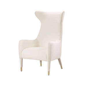 Delta Fauteuil - Détails or Brossé - Blanc