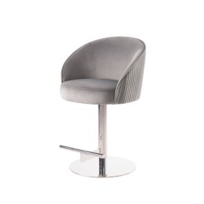 Ella Sgabello da Bar – Grigio Tortora - Base in Argento