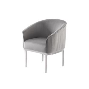 (ID:35825) Ella Dining Chair - LN-149 -Dove Grey-Silver