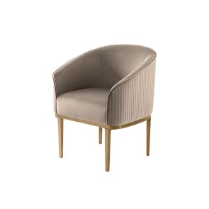 Ella Dining Chair - Taupe - Brass Base