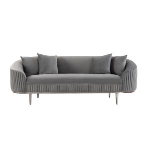 Ella Three Seat Sofa – Limited Edition – Dove Grey – Polished chrome base