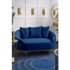 Ella Loveseat - Blu marina - Ottone