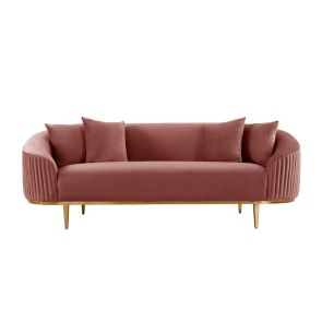 Ella 3-Sitzer Sofa - Zartrosa Messingsockel