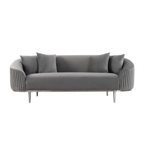 Ella 3-sitssoffa - Dove Grey - Ben i Polerad Krom