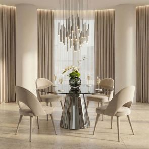 Emmeline Smoked Mirror Dining Table