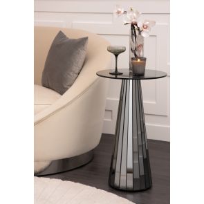 Emmeline Smoked Mirror Side Table