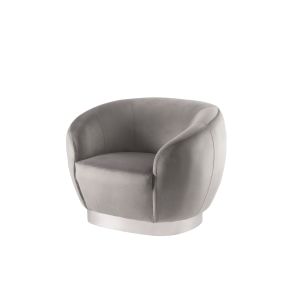 Equinox Armchair – Dove Grey – Polished Chrome Base 