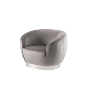 Equinox Fauteuil Duif Grijs - Onderstel van Gepolijst Chroom 