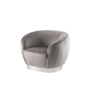 Equinox Sillón - Gris Paloma - Base Cromo Pulido