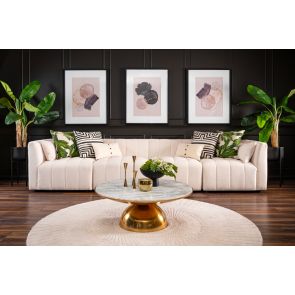Essen Four Seat Sofa – Cream Chenille