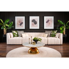 Essen Four Seat Sofa – Ivory Chenille