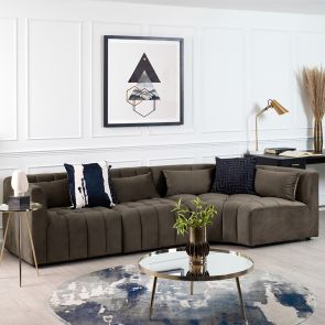 Essen Right Hand Curved Corner Sofa – Carbon
