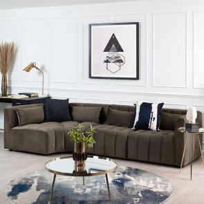 Essen Left Hand Curved Corner Sofa – Carbon