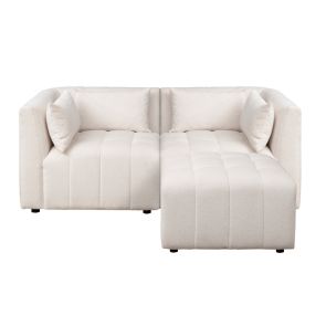 Essen Two Seat Corner Sofa – Cream Chenille 