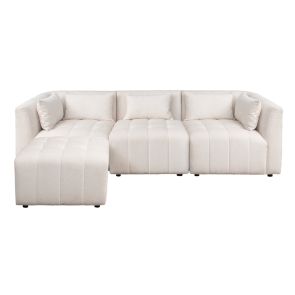 Essen Three Seat Corner Sofa – Ivory Chenille 