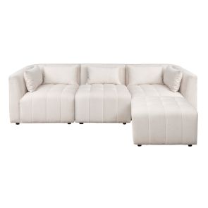 Essen Three Seat Corner Sofa – Cream Chenille 