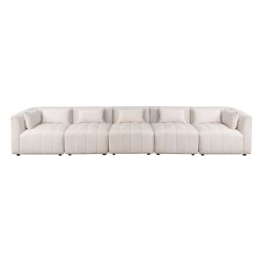 Essen Five Seat Sofa – Ivory Chenille