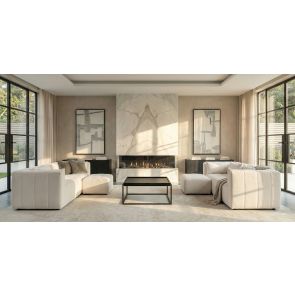 Essen Two Seat Corner Sofa – Ivory Chenille 