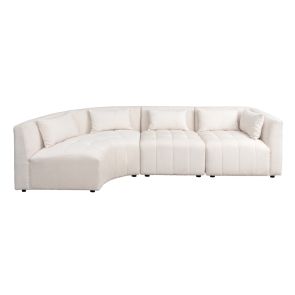 Essen Left Hand Curved Corner Sofa – Cream Chenille 