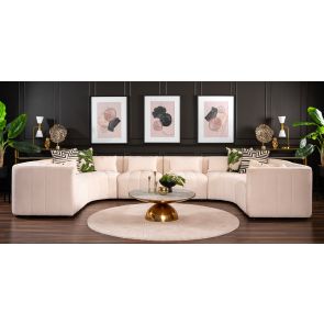 Essen Lounge Suite – Ivory Chenille