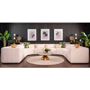 Essen Super Lounge Suite – Ivory Chenille