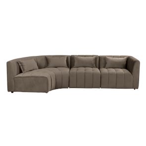 Essen Left Hand Curved Corner Sofa – Carbon
